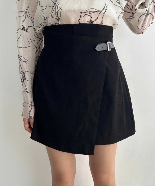 one after another NICE CLAUP（ワンアフターアナザーナイスクラップ）の「サイドベルトミニスカパン（その他パンツ・レディース・ベージュ/チェック/ブラック/ダークブラウン・FREE）」の12枚目の写真