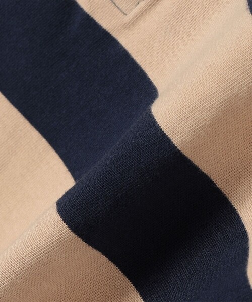 【セール】【SHIPS別注】SPORT CLAD:〈洗濯機可能〉ボーダー ショート ラガー シャツ（Tシャツ/カットソー）｜SHIPS（シップス）