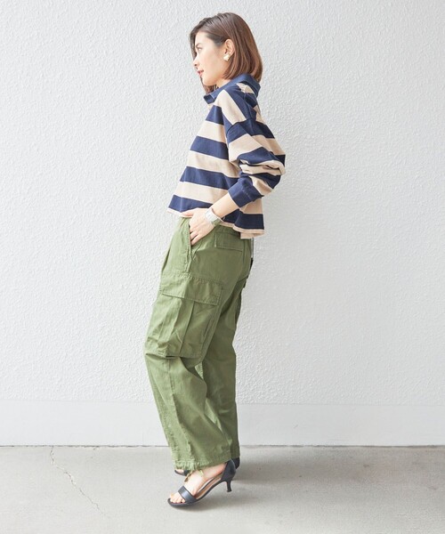 【セール】【SHIPS別注】SPORT CLAD:〈洗濯機可能〉ボーダー ショート ラガー シャツ（Tシャツ/カットソー）｜SHIPS（シップス）