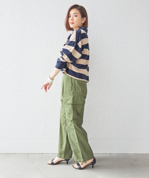 【セール】【SHIPS別注】SPORT CLAD:〈洗濯機可能〉ボーダー ショート ラガー シャツ（Tシャツ/カットソー）｜SHIPS（シップス）