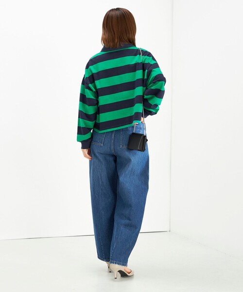 SHIPS for women / シップスウィメン 【SHIPS別注】SPORT CLAD:〈洗濯機可能〉ボーダー ショート ラガー シャツ SHIPS｜【SHIPS別注】SPORT CLAD:<洗濯機可能>ボーダー ショート