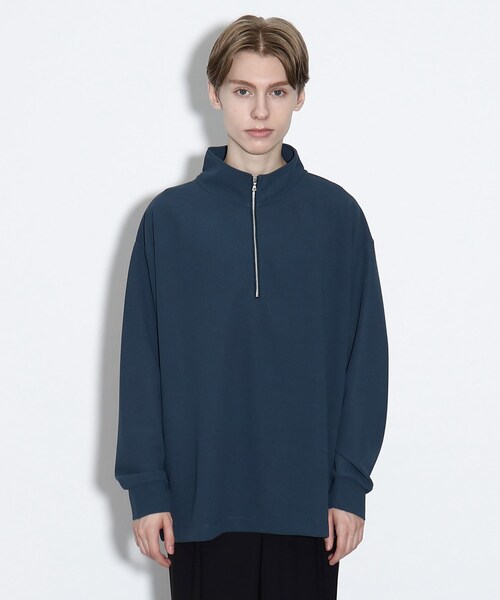 tk.TAKEO KIKUCHI（ティーケータケオキクチ）の「◆ジョーゼットハーフジップカットソー（Tシャツ/カットソー・メンズ・ホワイト/ブラック/ブルー・01/02/03）」の14枚目の写真