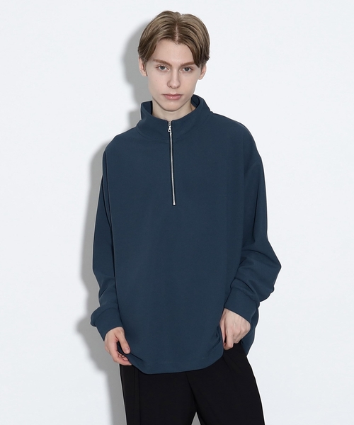 tk.TAKEO KIKUCHI（ティーケータケオキクチ）の「◆ジョーゼットハーフジップカットソー（Tシャツ/カットソー・メンズ・ホワイト/ブラック/ブルー・01/02/03）」の7枚目の写真