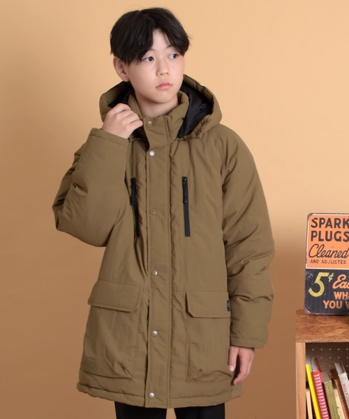 GLAZOS（グラソス）の「【撥水】【保温】機能中綿サーモライト・ミドルコート（その他アウター・キッズ・カーキ/ブラック/ベージュ・130cm/140cm/150cm/160cm/170cm）」の2枚目の写真