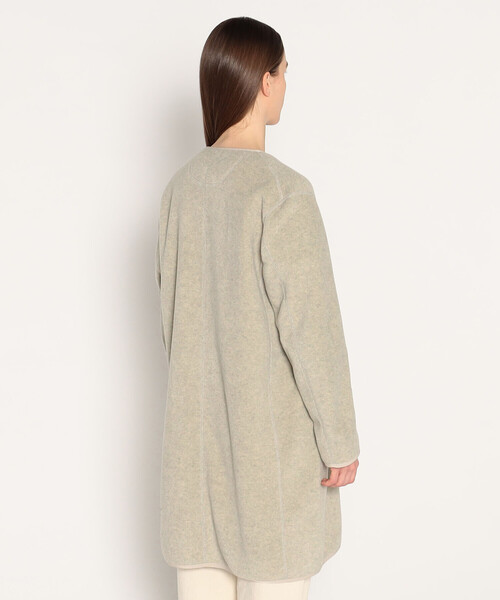 正規品DANTON ノーカラーコート36 ベージュ ◇DANTON(ダントン) FLEECE COLLARLESS COAT フリースノーカラーコート