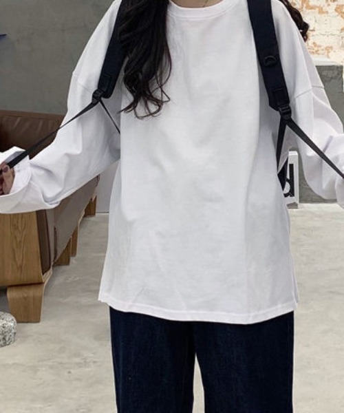 tolene(トレネ)の「サイドスリットロングTシャツ(Tシャツ/カットソー・レディース・ホワイト・FREE)」の4枚目の写真
