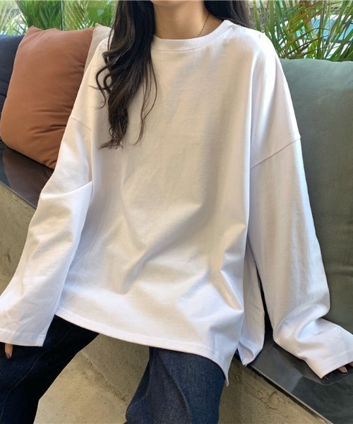 tolene(トレネ)の「サイドスリットロングTシャツ(Tシャツ/カットソー・レディース・ホワイト・FREE)」の7枚目の写真