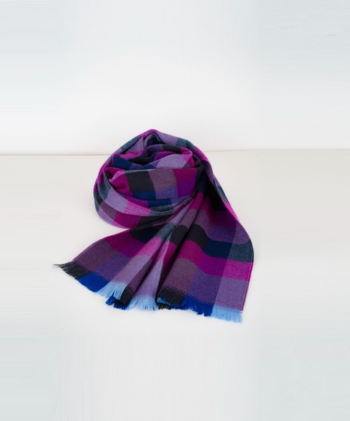Montaluly（モンタルリー）の「【Montaluly/モンタルリー】チェック柄　ストール　ショール　マフラー　フランス製（ストール/ショール・レディース・グリーン/ベージュ/パープル・FREE）」の9枚目の写真