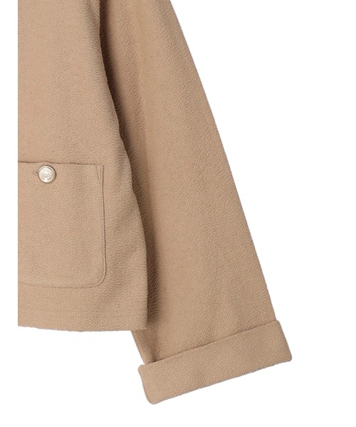 earth music&ecology（アースミュージックアンドエコロジー）の「金釦スラブカーディガン（カーディガン/ボレロ・レディース・ベージュ/ネイビー/ブラック・FREE）」の7枚目の写真