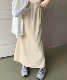 光沢ワッシャーAラインスカート