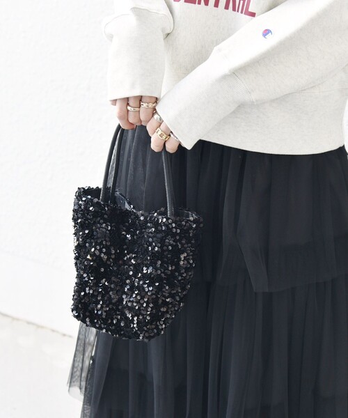 SHIPS any（シップス エニィ）の「SHIPS any: スパンコール 2WAY ショルダー バッグ（ショルダーバッグ・レディース・ブラック/シルバー・ONE SIZE）」の3枚目の写真