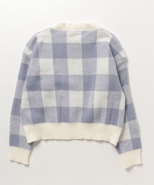 paravion(パラビオン)の「ブロックチェックニット(ニット/セーター・レディース・ブルー/ベージュ/ブラック・FREE)」の4枚目の写真