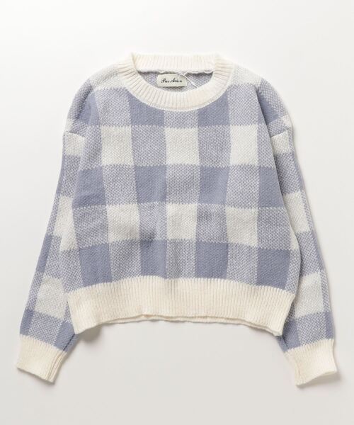 paravion(パラビオン)の「ブロックチェックニット(ニット/セーター・レディース・ブルー/ベージュ/ブラック・FREE)」の10枚目の写真