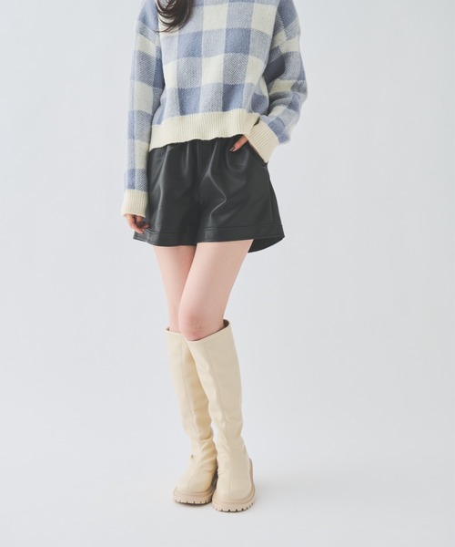 paravion(パラビオン)の「ブロックチェックニット(ニット/セーター・レディース・ブルー/ベージュ/ブラック・FREE)」の15枚目の写真