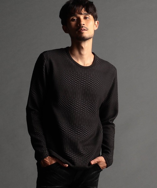 NICOLE CLUB FOR MEN（ニコルクラブフォーメン）の「クルーネックカットソー（Tシャツ/カットソー・メンズ・オフホワイト/ホワイト系/ブラック/レッド系/ブラック×グレー・LARGE/MEDIUM/X-LARGE）」の4枚目の写真