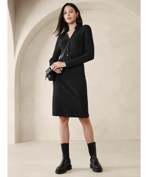 BANANA REPUBLIC FACTORY STORE（バナナリパブリック ファクトリーストア）の「BANANA REPUBLIC FACTORY STORE　　膝丈セーターワンピース（ワンピース・レディース・ブラック/ネイビー・M/S/XS/L）」の2枚目の写真