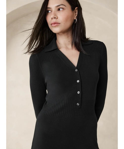 BANANA REPUBLIC FACTORY STORE（バナナリパブリック ファクトリーストア）の「BANANA REPUBLIC FACTORY STORE　　膝丈セーターワンピース（ワンピース・レディース・ブラック/ネイビー・M/S/XS/L）」の4枚目の写真