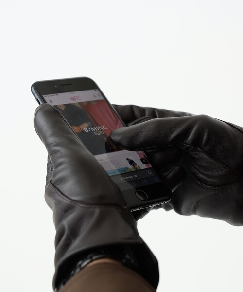 B:MING by BEAMS（ビーミングバイビームス）の「B:MING by BEAMS / レザー グローブ 23AW（タッチパネル対応）（手袋・メンズ・ブラック/ダークブラウン/ネイビー・ONE SIZE）」の17枚目の写真