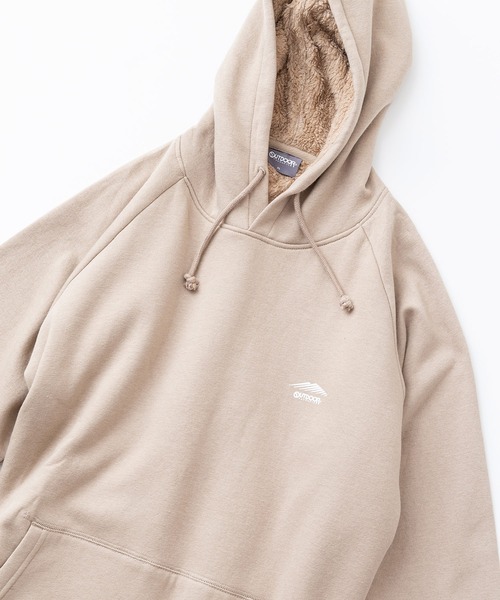 OUTDOOR PRODUCTS（アウトドアプロダクツ）の「【OUTDOOR PRODUCTS/アウトドアプロダクツ】　身頃ボア　ワンポイントブランドロゴ　プルオーバーパーカー（パーカー・メンズ・杢グレー/チャコールグレー/ブラック/ダークグリーン/ベージュ/アイボリー・MEDIUM/LARGE/X-LARGE）」の4枚目の写真
