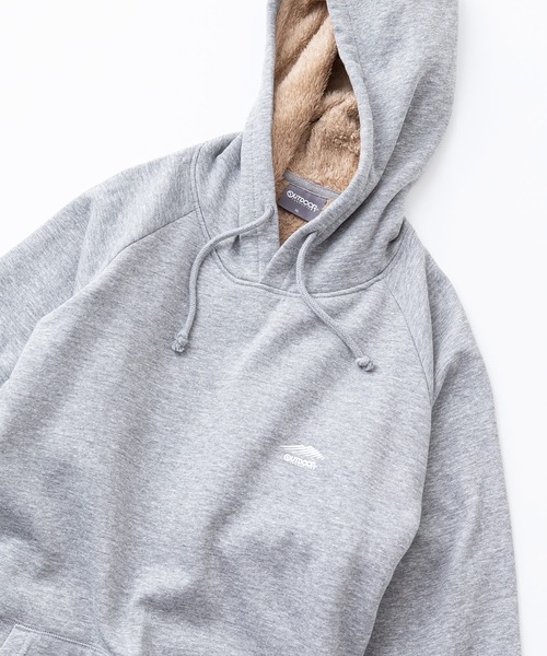 OUTDOOR PRODUCTS（アウトドアプロダクツ）の「【OUTDOOR PRODUCTS/アウトドアプロダクツ】　身頃ボア　ワンポイントブランドロゴ　プルオーバーパーカー（パーカー・メンズ・杢グレー/チャコールグレー/ブラック/ダークグリーン/ベージュ/アイボリー・MEDIUM/LARGE/X-LARGE）」の3枚目の写真