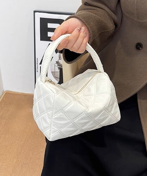 ad thie(アドティエ)の「キルティング スクエア ミニハンドバッグ(ハンドバッグ・レディース・グリーン/オフホワイト/ブラック/オレンジ・FREE)」の5枚目の写真