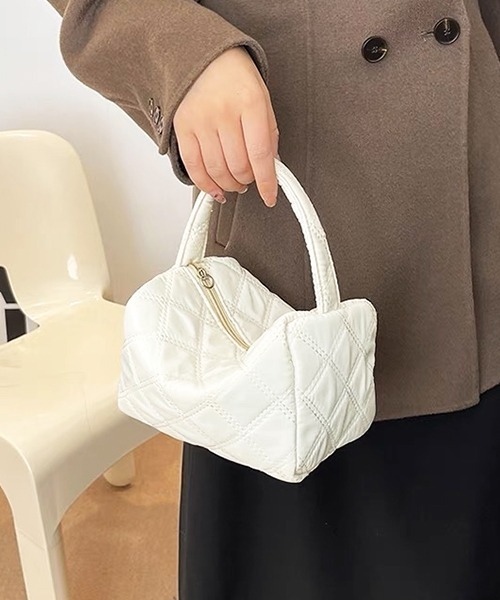 ad thie(アドティエ)の「キルティング スクエア ミニハンドバッグ(ハンドバッグ・レディース・グリーン/オフホワイト/ブラック/オレンジ・FREE)」の6枚目の写真