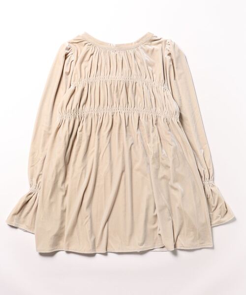 natural couture(ナチュラルクチュール)の「2WAYリボンベロアブラウス(シャツ/ブラウス・レディース・ブラック/グレイッシュベージュ/アイボリー/ベージュ系その他・FREE)」の1枚目の写真