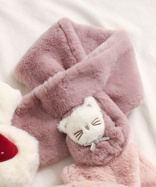 apres les cours（アプレレクール）の「バラエティモチーフマフラー（マフラー・キッズ・ラベンダー/アイボリー/サーモンピンク・120）」の3枚目の写真