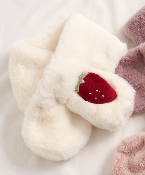 apres les cours（アプレレクール）の「バラエティモチーフマフラー（マフラー・キッズ・ラベンダー/アイボリー/サーモンピンク・120）」の2枚目の写真