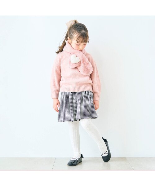 apres les cours（アプレレクール）の「バラエティモチーフマフラー（マフラー・キッズ・ラベンダー/アイボリー/サーモンピンク・120）」の4枚目の写真