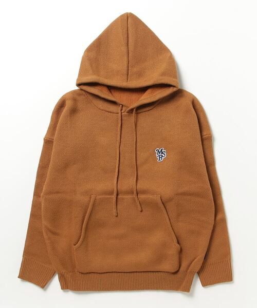 My sugar Babe（マイシュガーベイブ）の「MSB knit logo hoodie（パーカー・メンズ・ネイビー/ライトグリーン/杢グレー/ブラウン・MEDIUM/LARGE/X-LARGE）」の3枚目の写真