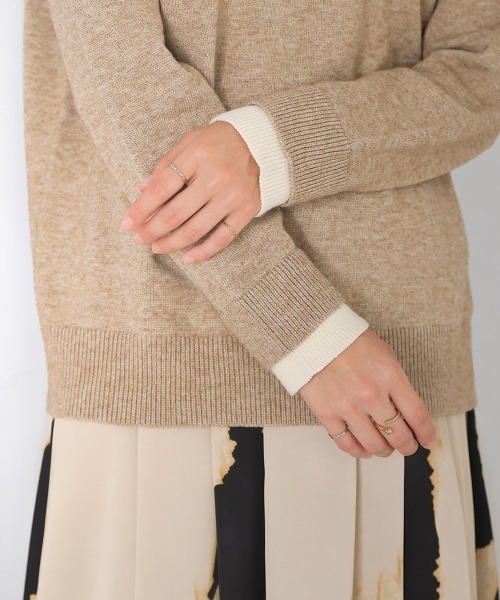 Bou Jeloud（ブージュルード）の「バイカラータートルプルオーバー（ニット/セーター・レディース・ブラック/オレンジ/ベージュ・FREE）」の13枚目の写真