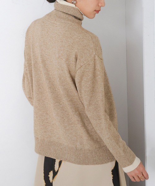 Bou Jeloud（ブージュルード）の「バイカラータートルプルオーバー（ニット/セーター・レディース・ブラック/オレンジ/ベージュ・FREE）」の14枚目の写真