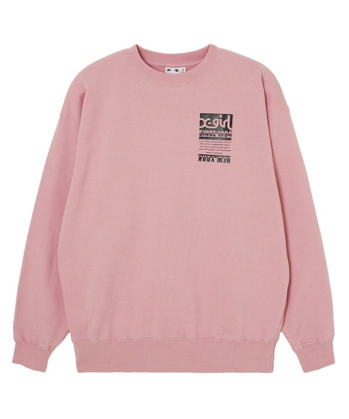 X-girl(エックスガール)の「BICOLOR BOX LOGO SWEAT TOP(スウェット・レディース・アッシュ/ピンク/ブラック・S/XL/L/M)」の5枚目の写真