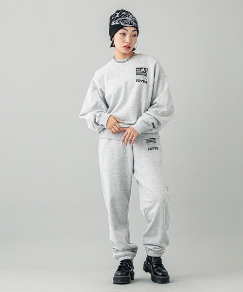 X-girl(エックスガール)の「BICOLOR BOX LOGO SWEAT TOP(スウェット・レディース・アッシュ/ピンク/ブラック・S/XL/L/M)」の19枚目の写真