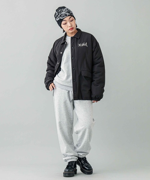 X-girl(エックスガール)の「BICOLOR BOX LOGO SWEAT TOP(スウェット・レディース・アッシュ/ピンク/ブラック・S/XL/L/M)」の16枚目の写真