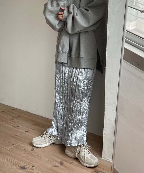 wee9s(ウィークス)の「daily daily metallic washer skirt / デイリーデイリーメタリックワッシャースカート(スカート・レディース・シルバー/ブラック・FREE)」の2枚目の写真