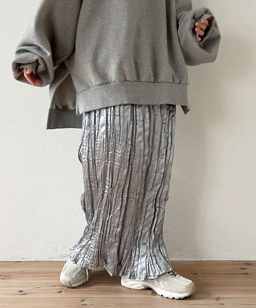 wee9s(ウィークス)の「daily daily metallic washer skirt / デイリーデイリーメタリックワッシャースカート(スカート・レディース・シルバー/ブラック・FREE)」の4枚目の写真