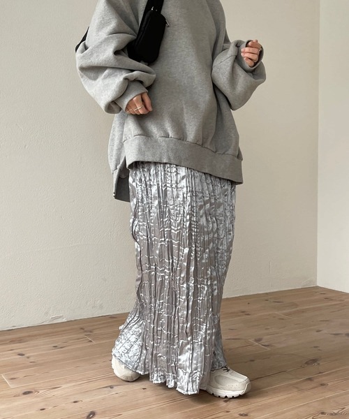 wee9s(ウィークス)の「daily daily metallic washer skirt / デイリーデイリーメタリックワッシャースカート(スカート・レディース・シルバー/ブラック・FREE)」の15枚目の写真
