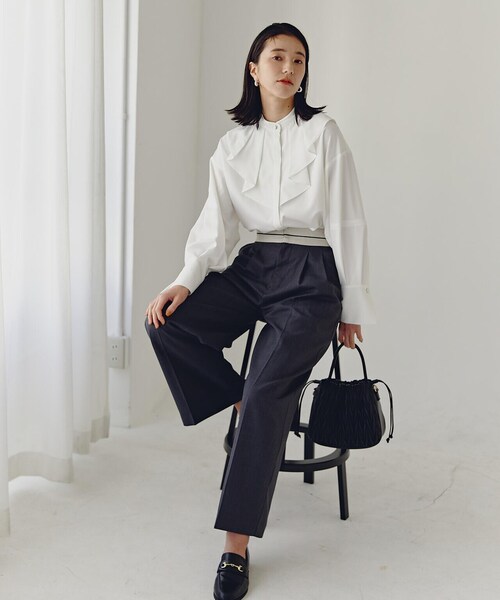 N.(N. Natural Beauty Basic)(エヌエヌナチュラルビューティーベーシック)の「◆キルティング巾着ショルダーバッグ(ショルダーバッグ・レディース・ブラック/ホワイト・フリ-)」の8枚目の写真