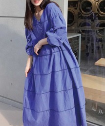 CORNERS（コーナーズ）の「コットンレースVネックロングワンピース（ワンピース）」