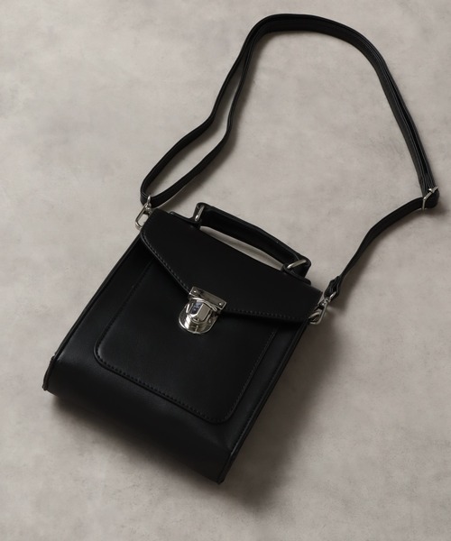 welise(ウェライズ)の「【welise/ウェライズ】メタルバックル アーティフィシャルレザー 2wayハンドバッグ/ショルダーバッグ(ショルダーバッグ・メンズ・ブラック/ホワイト×ブラウン/ブラック×グレー/ブラック系その他/ワイン/グレー・FREE)」の14枚目の写真