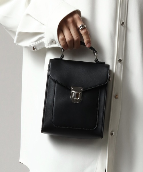 welise(ウェライズ)の「【welise/ウェライズ】メタルバックル アーティフィシャルレザー 2wayハンドバッグ/ショルダーバッグ(ショルダーバッグ・メンズ・ブラック/ホワイト×ブラウン/ブラック×グレー/ブラック系その他/ワイン/グレー・FREE)」の9枚目の写真