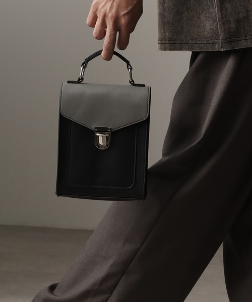 welise(ウェライズ)の「【welise/ウェライズ】メタルバックル アーティフィシャルレザー 2wayハンドバッグ/ショルダーバッグ(ショルダーバッグ・メンズ・ブラック/ホワイト×ブラウン/ブラック×グレー/ブラック系その他/ワイン/グレー・FREE)」の20枚目の写真