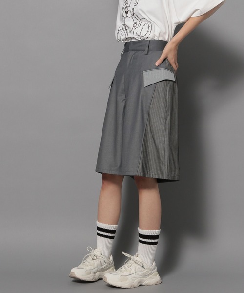 Anui(アニュイ)の「【UNISEX/2サイズ展開】サイドストライプハーフスラックス(スラックス・レディース・グレー/ブラック・MEDIUM/SMALL)」の15枚目の写真