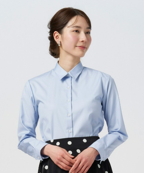 定価４万★フランス製イネス★女性らしい襟開きＴシャツ水色コンパクトリブInese 紺無地Tシャツ丸首レディース | EIJI（エイジ） – EIJI-shop