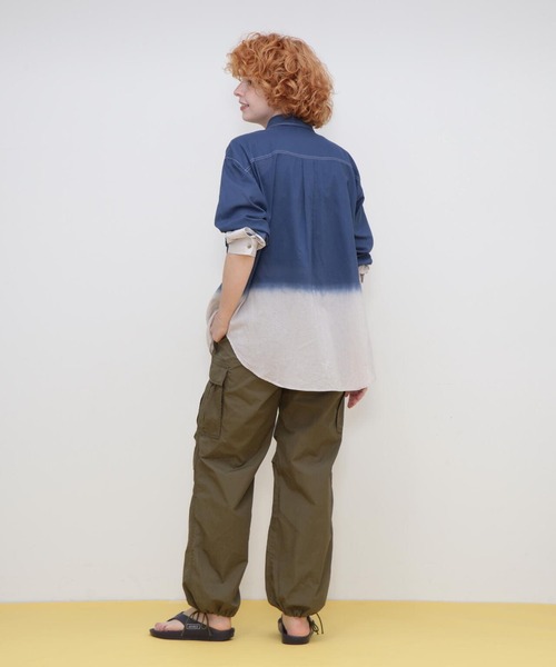AVIREX（アヴィレックス）の「TIERED DYEING SHIRT/タイダイ シャツ（シャツ/ブラウス・レディース・ネイビー/ライム/チャコールグレー・FREE）」の21枚目の写真
