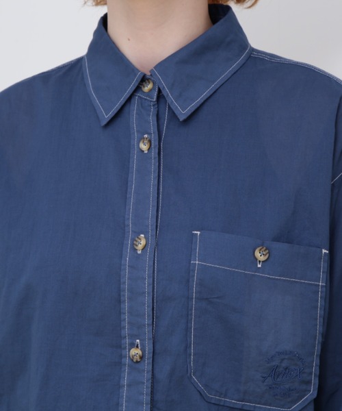 AVIREX（アヴィレックス）の「TIERED DYEING SHIRT/タイダイ シャツ（シャツ/ブラウス・レディース・ネイビー/ライム/チャコールグレー・FREE）」の17枚目の写真