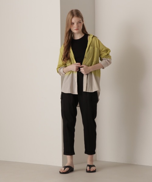 AVIREX（アヴィレックス）の「TIERED DYEING SHIRT/タイダイ シャツ（シャツ/ブラウス・レディース・ネイビー/ライム/チャコールグレー・FREE）」の11枚目の写真