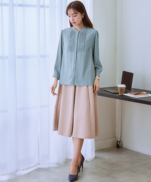7days Life Styling(セブンデイズライフスタイリング)の「フロントピンタック8分袖ブラウス(しわになりにくい・UVカット)(シャツ/ブラウス・レディース・オフホワイト/サックスブルー系/ブラック・M/L/LL)」の14枚目の写真